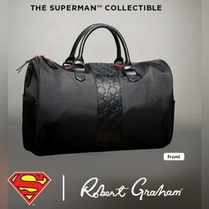 Robert Graham Black Superman Collectible Duffel Bag NWT